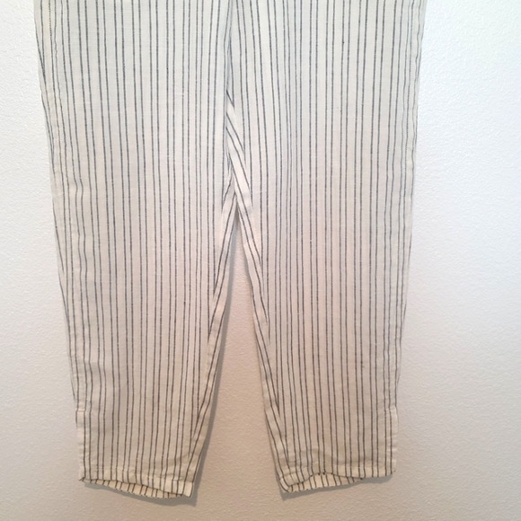 THEORY Thorina 100% Linen Striped Pants Size 8 - Picture 9 of 12